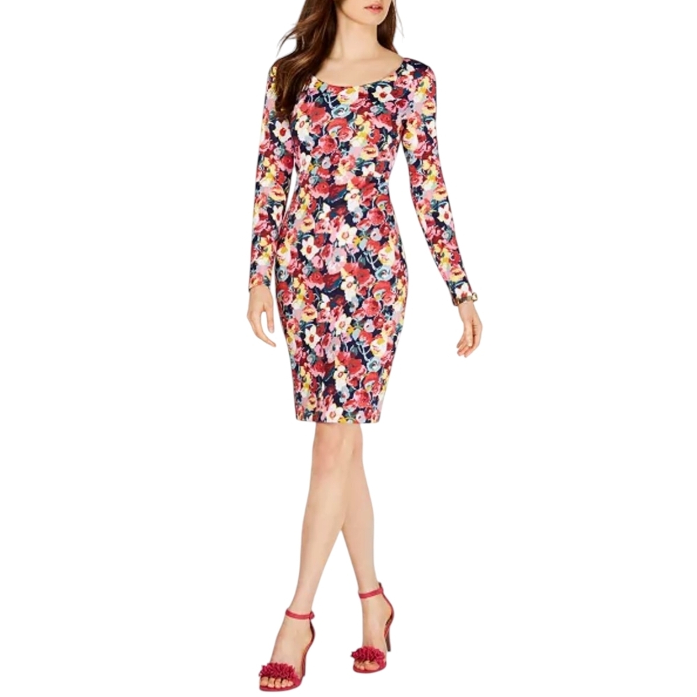 Betsey Johnson Women's Spring Floral Colorful Blooms Office Siren Sheath Dress 8